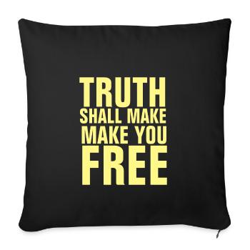 La vérité vous libérera - Citations chrétiennes - Housse de coussin décorative 45 x 45 cm - noir - Devant