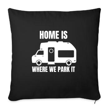 Caravan Saying Gift Camping Motorhome Funny - Sofa pillowcase 17,3'' x 17,3'' (45 x 45 cm) - black - Front