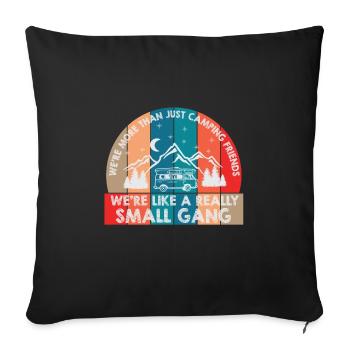 Camping Camper Outdoor Sommer Design - Sofakissenbezug 45 x 45 cm - Schwarz - Vorne
