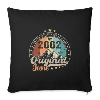 Juni 2002 Retro Vintage Geburtstagsgeschenk 2002 - Sofakissenbezug 45 x 45 cm - Schwarz - Vorne