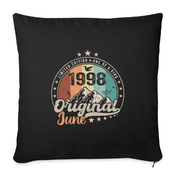 Juni 1998 Retro Vintage Geburtstagsgeschenk 1998 - Sofakissenbezug 45 x 45 cm - Schwarz - Vorne