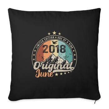 June 2018 Retro Vintage Birthday Gift 2018 - Sofa pillowcase 17,3'' x 17,3'' (45 x 45 cm) - black - Front