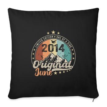 Juni 2014 Retro Vintage Geburtstagsgeschenk 2014 - Sofakissenbezug 45 x 45 cm - Schwarz - Vorne