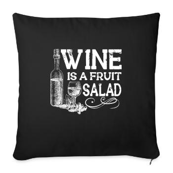 Winzer Wein Spruch für Weinliebhaber - Sofakissenbezug 45 x 45 cm - Schwarz - Vorne