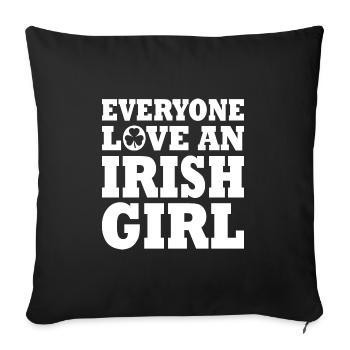Everyone loves an irish girl - Sofa pillowcase 17,3'' x 17,3'' (45 x 45 cm) - black - Front