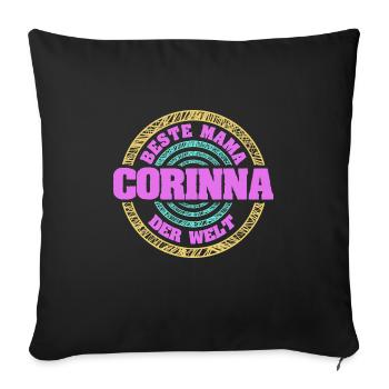 Mutter Corinna - Sofakissenbezug 45 x 45 cm - Schwarz - Vorne