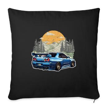 Jdm / Tuning / Turbocharger / Rims / Chiptuning - Sofa pillowcase 17,3'' x 17,3'' (45 x 45 cm) - black - Front