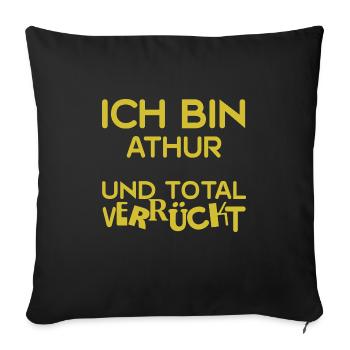 Geschenk für Athur - Sofakissenbezug 45 x 45 cm - Schwarz - Vorne