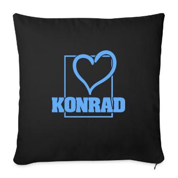 Bachelor Konrad - Sofakissenbezug 45 x 45 cm - Schwarz - Vorne