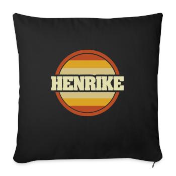 Gift for Henrike - Sofa pillowcase 17,3'' x 17,3'' (45 x 45 cm) - black - Front