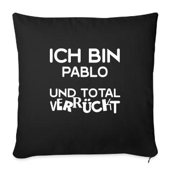 First name Pablo - Sofa pillowcase 17,3'' x 17,3'' (45 x 45 cm) - black - Front