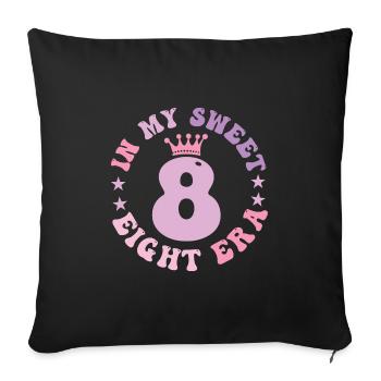 In My Sweet Eight Era 8th Birthday Groovy 8th bday - Housse de coussin décorative 45 x 45 cm - noir - Devant