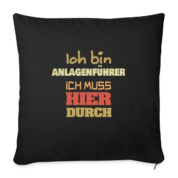 Profession : Opérateur d’usine - Housse de coussin décorative 45 x 45 cm - noir - Devant