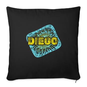 Diego as leisure time - Sofa pillowcase 17,3'' x 17,3'' (45 x 45 cm) - black - Front