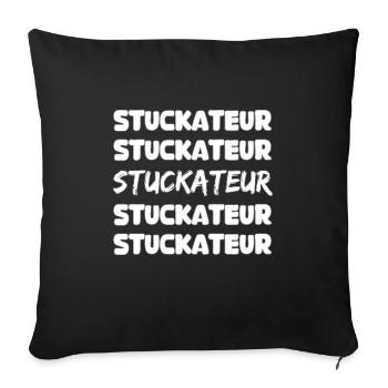 Gift for plasterer - Sofa pillowcase 17,3'' x 17,3'' (45 x 45 cm) - black - Front