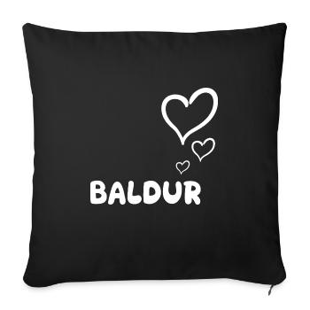 Geschenk für Baldur - Sofakissenbezug 45 x 45 cm - Schwarz - Vorne