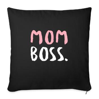 Maman patron - Housse de coussin décorative 45 x 45 cm - noir - Devant