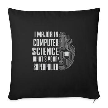 Lustiger Informatiker Spruch, Informatik - Sofakissenbezug 45 x 45 cm - Schwarz - Vorne