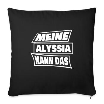 Geschenk für Alyssia - Sofakissenbezug 45 x 45 cm - Schwarz - Vorne