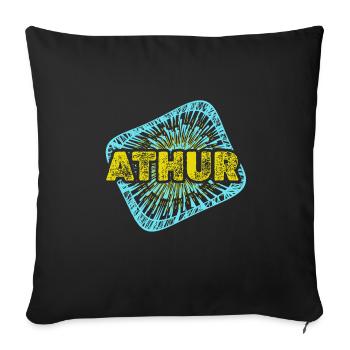Loisirs Athur - Housse de coussin décorative 45 x 45 cm - noir - Devant
