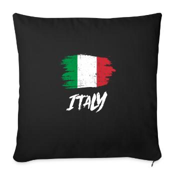 Drapeau Italie Italie drapeau italien cadeau - Housse de coussin décorative 45 x 45 cm - noir - Devant