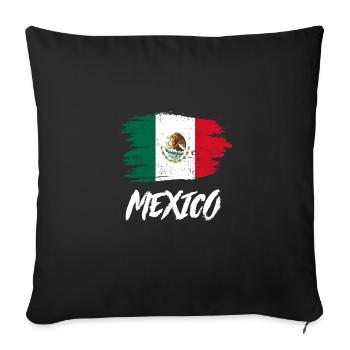 Drapeau du Mexique pour des vacances au Mexique - Housse de coussin décorative 45 x 45 cm - noir - Devant