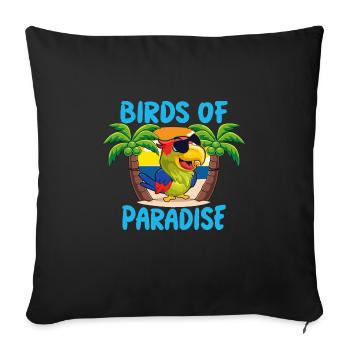 Parrot Paradise Bird - Sofa pillowcase 17,3'' x 17,3'' (45 x 45 cm) - black - Front
