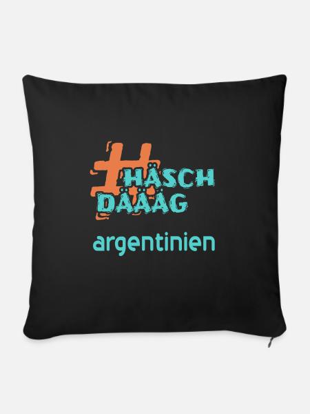 argentinien - Sofakissenbezug 45 x 45 cm - Schwarz