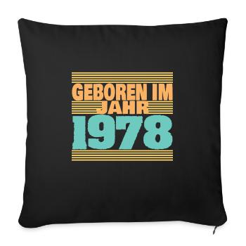 Jahr 1978 - Sofakissenbezug 45 x 45 cm - Schwarz - Vorne