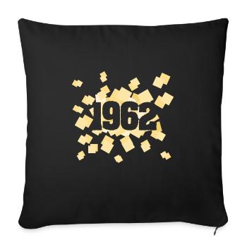 Année 1962 - Housse de coussin décorative 45 x 45 cm - noir - Devant