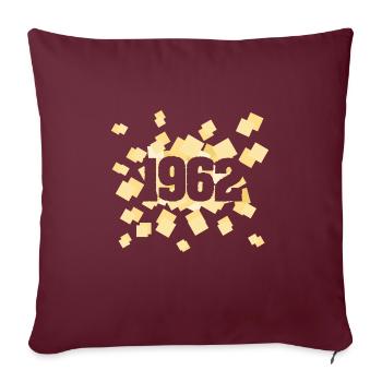 Year 1962 - Sofa pillowcase 17,3'' x 17,3'' (45 x 45 cm) - burgundy - Front