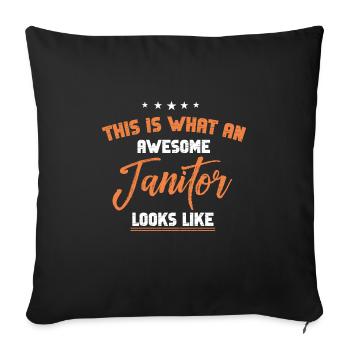 Putzfrau Spruch Reinigungskraft Putzfee - Sofakissenbezug 45 x 45 cm - Schwarz - Vorne