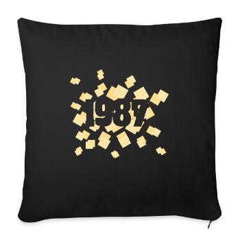 Year: 1987 - Sofa pillowcase 17,3'' x 17,3'' (45 x 45 cm) - black - Front