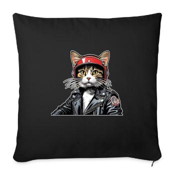 Cat Shirt Cat Gift Idea Putty - Sofa pillowcase 17,3'' x 17,3'' (45 x 45 cm) - black - Front