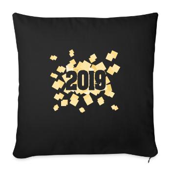 Year: 2019 - Sofa pillowcase 17,3'' x 17,3'' (45 x 45 cm) - black - Front