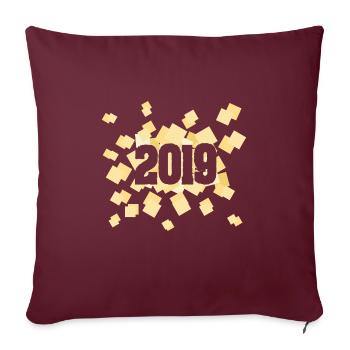 Year: 2019 - Sofa pillowcase 17,3'' x 17,3'' (45 x 45 cm) - burgundy - Front