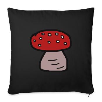 champignon champignons automne r poison porte-bonheur - Housse de coussin décorative 45 x 45 cm - noir - Devant