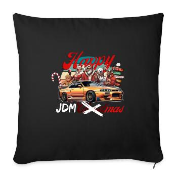 Jdm christmas edition / Tuning Mechanic Costume - Sofa pillowcase 17,3'' x 17,3'' (45 x 45 cm) - black - Front