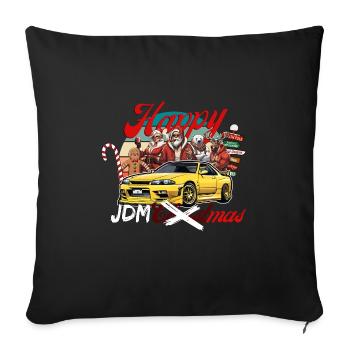 Jdm christmas edition / Tuning Mechanic Costume - Sofa pillowcase 17,3'' x 17,3'' (45 x 45 cm) - black - Front