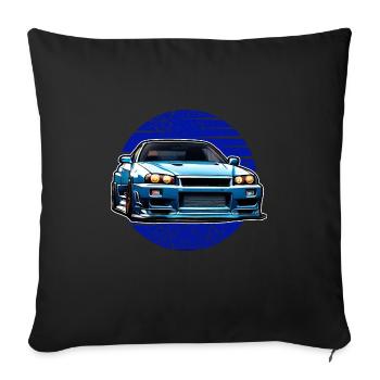 Jdm / Tuning / Turbocharger / Rims / Chiptuning - Sofa pillowcase 17,3'' x 17,3'' (45 x 45 cm) - black - Front
