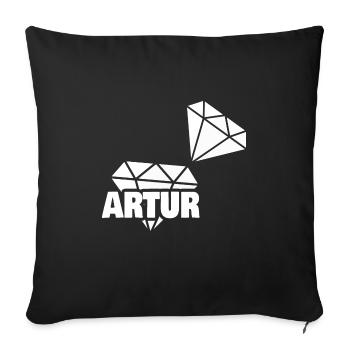 Artur als Kostbar - Sofakissenbezug 45 x 45 cm - Schwarz - Vorne