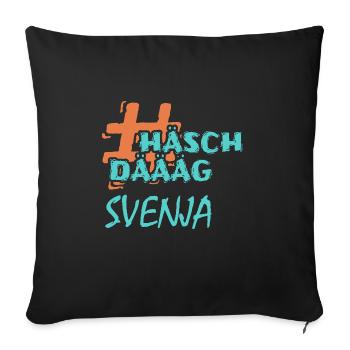 Vorname Svenja - Sofakissenbezug 45 x 45 cm - Schwarz - Vorne