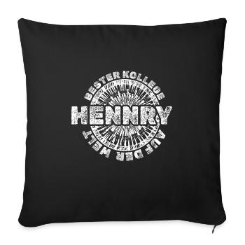 Hennry - Housse de coussin décorative 45 x 45 cm - noir - Devant