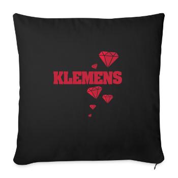 Name Klemens - Sofa pillowcase 17,3'' x 17,3'' (45 x 45 cm) - black - Front