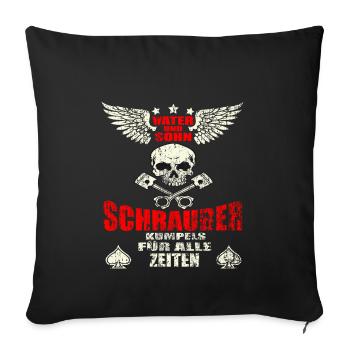 Vater und Sohn Schrauber Kumpels, Für Papa & Sohn - Sofakissenbezug 45 x 45 cm - Schwarz - Vorne