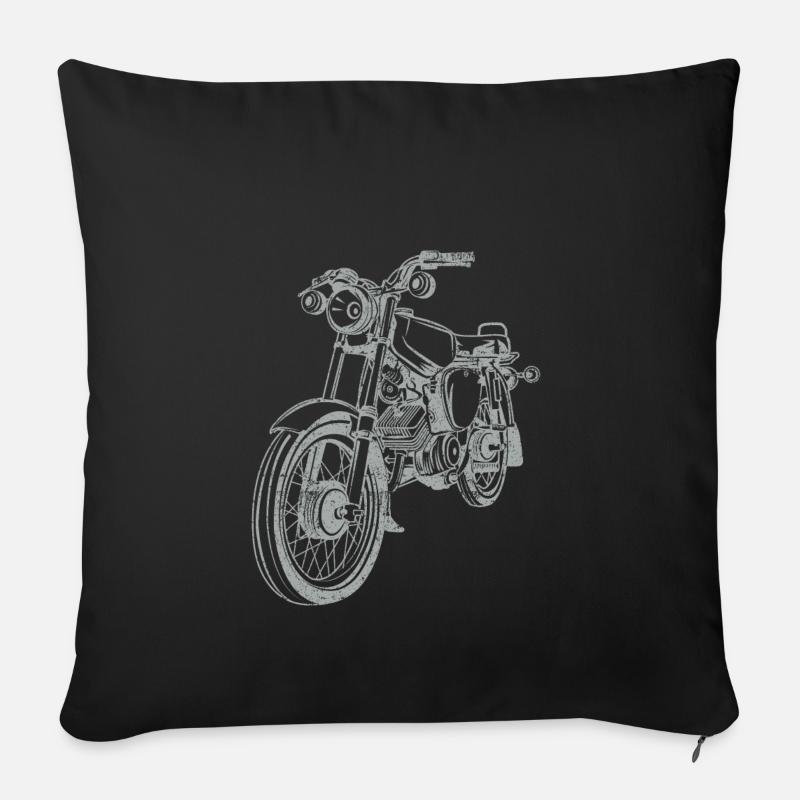 Simson S51 Vintage Lineart Silhouette - Sofakissenbezug 45 x 45 cm - Schwarz