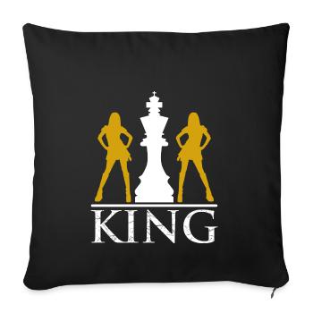 roi d'échecs - Housse de coussin décorative 45 x 45 cm - noir - Devant