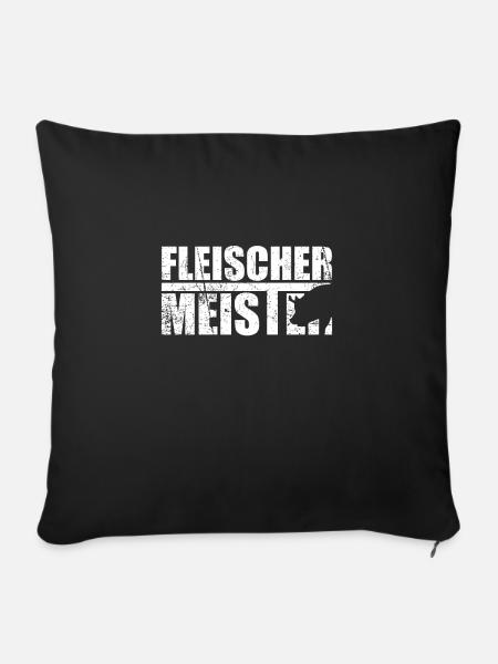 Fleischer Meister Schwein Geschenk - Sofakissenbezug 45 x 45 cm - Schwarz