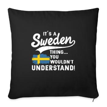 Comme un Suédois Ding Suédois Drôle de cadeau - Housse de coussin décorative 45 x 45 cm - noir - Devant