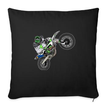 Motocross / Enduro / Freestyle mx / Dirtbike retro - Sofa pillowcase 17,3'' x 17,3'' (45 x 45 cm) - black - Front